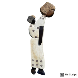 Walking with Baby Shona Sculpture