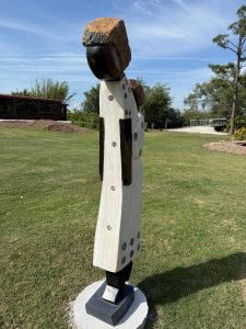 Walking With Baby Shona Sculpture